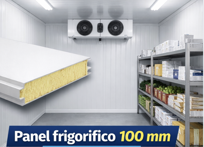 Cuarto frío en Panamá construido con panel sándwich frigorífico de 100 mm con aislamiento de poliuretano y stock inmediato Europanel